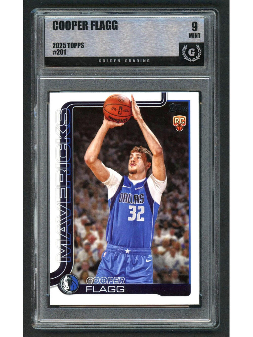 2025-26 Topps  Cooper Flagg #201 Dallas Marverics Rookie Card (RC) Graded Mint 9